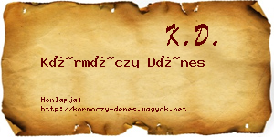 Körmöczy Dénes névjegykártya