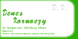 denes kormoczy business card