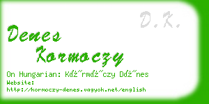 denes kormoczy business card